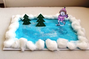 Детские поделки зимой. Картина – снеговик. Мастер класс с фото