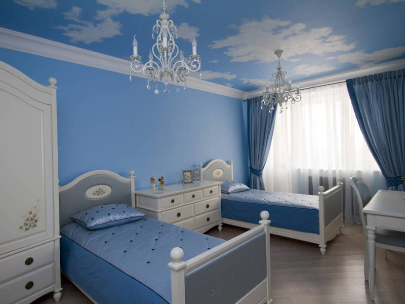 Дизайн голубой комнаты