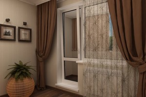 Как оформить окно шторами с балконной дверью